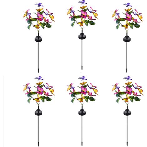 Solar Garden Lights, Solar Butterfly Lights Outdoor, 2 Modes, Waterproof, Landscape Lights, Path Lights, Garden Decor, Wedding, Christmas, Lawn, Patio [Grade A Energy] (6pcs)