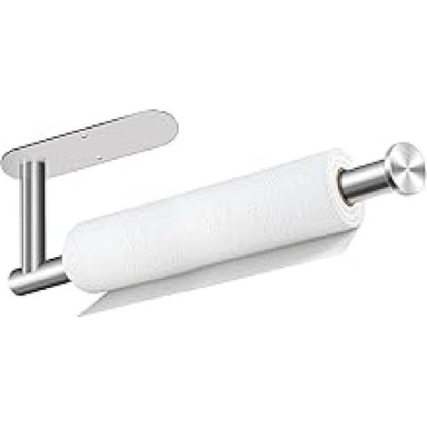Porte-essuie-tout mural ou autocollant en acier inoxydable, finition argent brossé