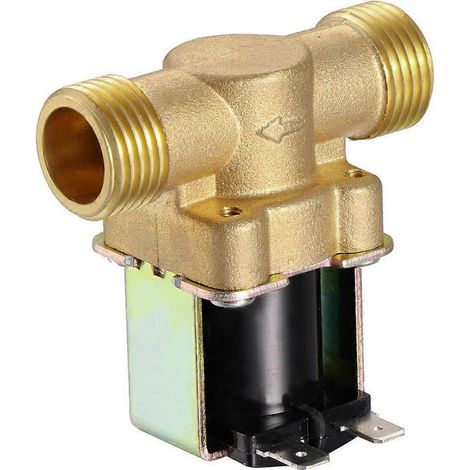 1/2" NPSM 12V DC elektrisches Messing-Magnetventil, 2-Wege, normalerweise geschlossen, mit magnetischem Durchflusssensor für den Wassereinlass. - Golden (1/3)