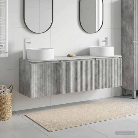 vidaXL Bathroom Cabinet Set 3 pcs Concrete Grey 161.5 x 44.5 x 80 cm (1/5)
