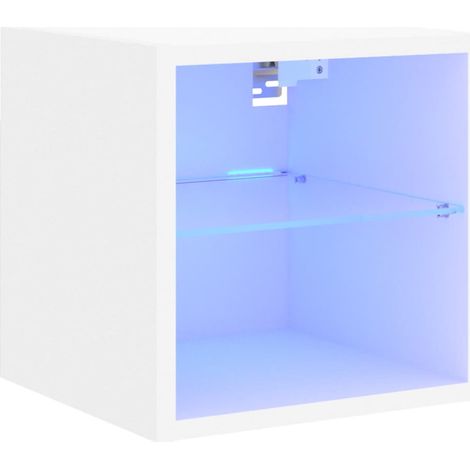 Maison Exclusive - TV-Wandschrank mit LED-Leuchten Weiß 30x28,5x3
