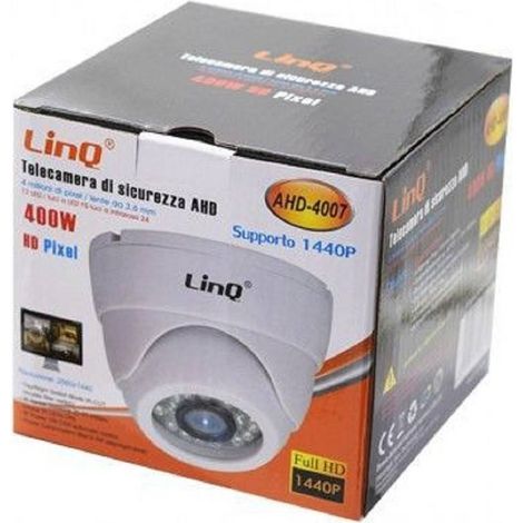 Linq - Telecamera Di Sicurezza Soffitto Ahd-4007 12led 24 Infrarossi 400w Full Hd 1440p -