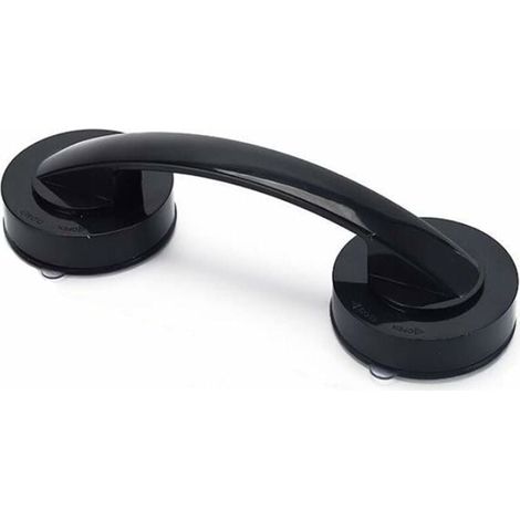 Pasamanos de baño BCC con ventosa, color negro, antideslizante, impermeable, de seguridad, extraíble, para ventana, puerta y baño (19,4 x 6,5 x 5 cm) (1/5)