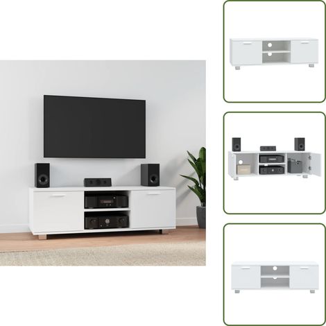 Meuble TV Blanc 120x40,5x35 cm Bois d'ingénierie - Meubles Tv - Meuble Tv - Support Tv - Unité Tv - Meuble Design (1/5)
