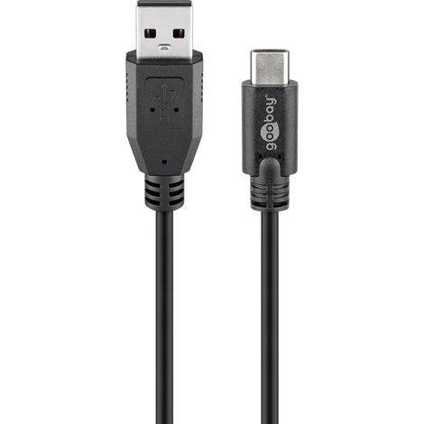 Cavo USB 2.0 (da USB-C™ a USB A), nero, Adatto ai dispositivi con connessione USB-C™. Lunghezza del Cavo 3 m (1/2)