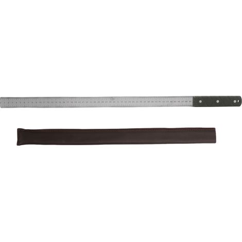 GARRYFIZH Règle rigide en acier inox 49cm double échelle - Bâton de mesure épaisseur 5mm multifonction (métrique/impérial)