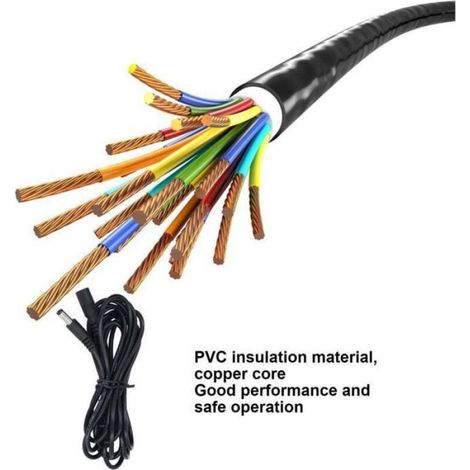 Rallonge LED 2pcs LED Rallonge de Lumière Solaire DC12V 24V 5.5x2.1mm Mâle à Femelle Surveillance Rallonge de Puissance Prise Femeo (1/4)
