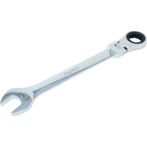 Dapetz ® Flexible Head Ratchet Metric Spanner Open End Ring 30mm, Mirror Polished, Raised Panel Spanner, Chrome Vanadium Steel Combination Spanner Suitable for Mechanics (1/5)