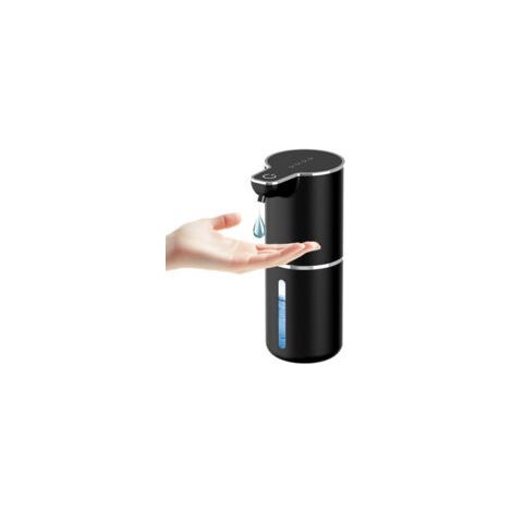 Distributor de Savon Automatique,Distributeur Savon Mural Automatique IPX5,4 Höhex Réglables pour Salle de Bain,Cuisin(Black liquide) - Crezuo (1/4)