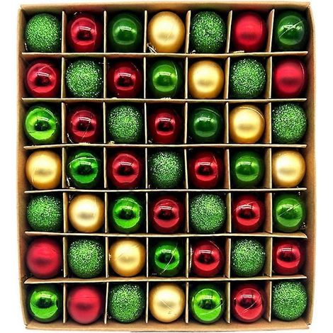 49 boules de Noël décoratives pour sapin, 3 cm, incassables, petites boules à suspendre A (1/5)