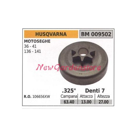 Pignone HUSQVARNA motore motosega 36 41 136 141.325' denti 7 009502