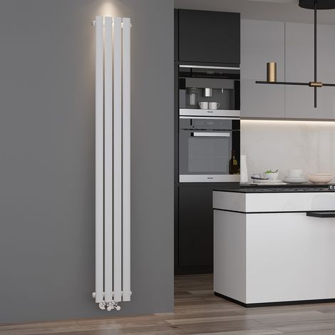 SONNI Design Pannello Radiatore Tubi 1800 x 239 mm Bianco Singolo Strato Radiatore Bagno Collegamento Centrale Tubi Verticali Radiatore (1/5)