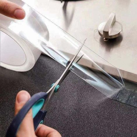 Ruban Adhésif Étanche en Acrylique, Bande Décorative Anti-moisissure pour cuisine et salle de bain - Long. 5m×Larg. 3cm - Transparent (1/4)