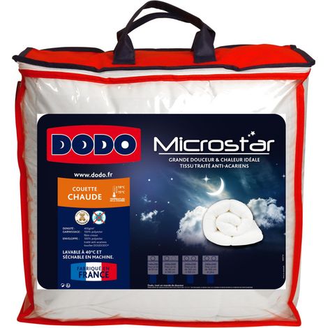 Pack Couette Dodo Microstar 220 x 240 cm pour lit 2 places + 2 Oreillers Microstar 60 x 60 cm