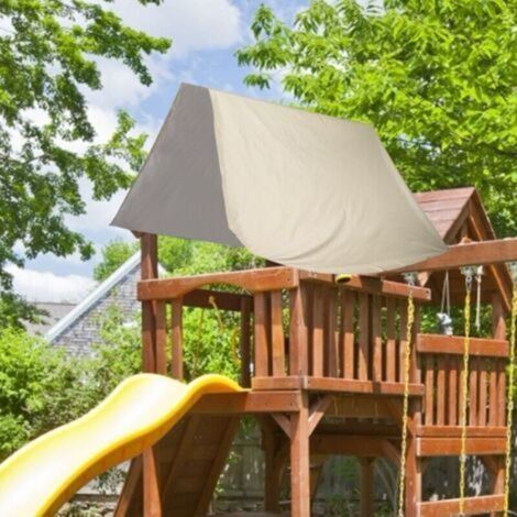 Toile de remplacement imperméable pour balançoire extérieure, voile d'ombrage beige pour aire de jeux (1/4)