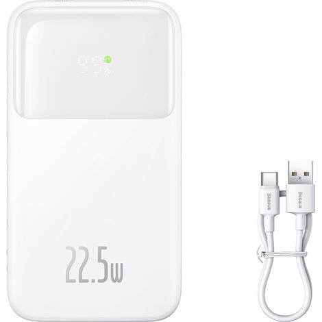 Baseus Comet Series 10000 mAh 22,5 W Powerbank Blanco (PPMD020002)