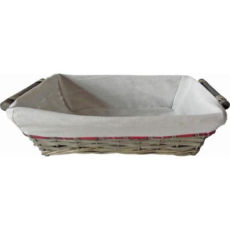 Cesto da confezionamento rettangolare in vimini grigio (kit da 3)