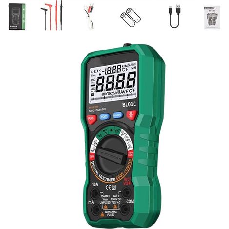 Multimètre numérique professionnel avec protections anti-brûlure haute précision et boîtier ABS pour électricien (1/5)