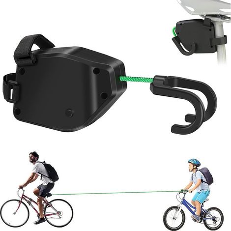 Barre de traction pour vélo enfant 2,5 m – Nylon élastique – Capacité de charge 250 kg – Système de remorquage facile à installer (1/5)
