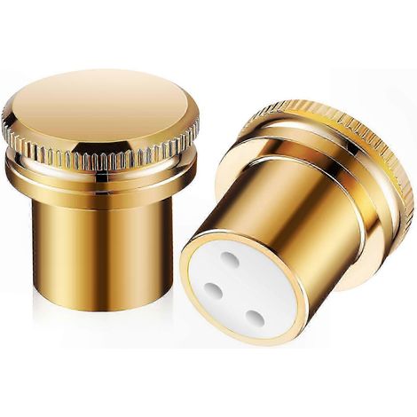 Lot de 2 capuchons anti-poussière plaqués or pour microphones, haut-parleurs et autres appareils, avec protections de connecteurs en cuivre pour la réduction du bruit et la protection (1/2)