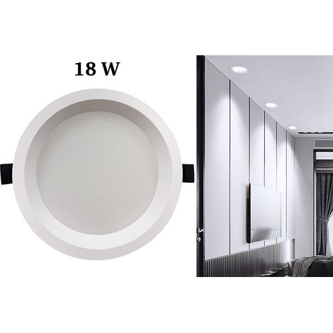 Faretto Soffitto Incasso LED 18W Rotondo Bianco Opaco Luce Fredda Alette Molla (1/5)
