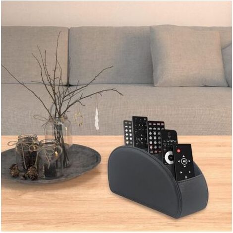Porte-télécommande avec 5 poches, grand support pour TV, DVD, clé 4K et télécommandes Bluray, rangement pour stylos, M noir (1/4)