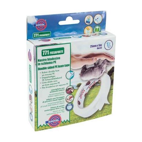 NASTRO BIADESIVO 771 FISSAFORTE EUROCEL - MM 25 ML  5 - 10 pezzi (1/2)