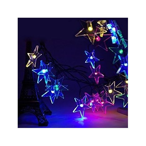 Star-shaped Christmas lights - Solar lights, 4.9 m, 20 LEDs, waterproof