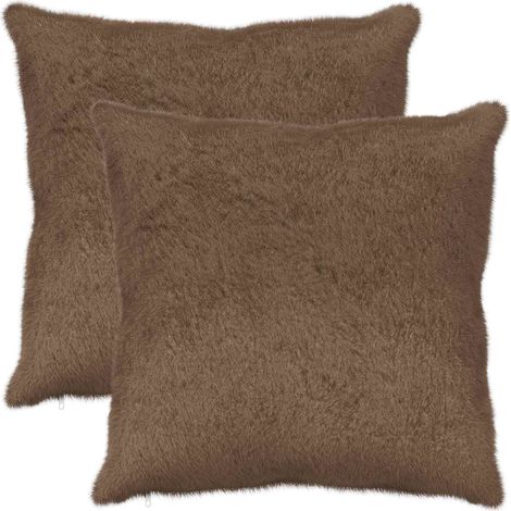 Housse de coussin 2 pc HEERLEN Marron Clair 55 x 55 cm