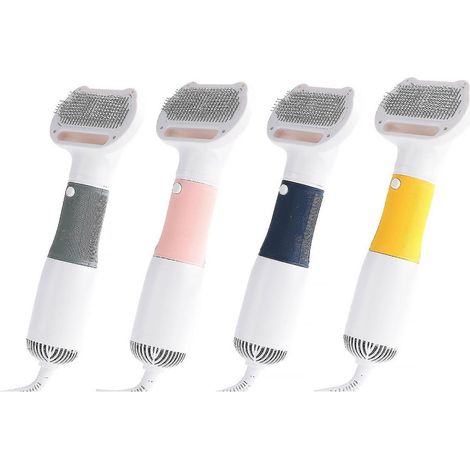 Sèche-poils et brosse électrique 3 en 1 pour animaux de compagnie, peigne démêlant électrique jaune (1/2)