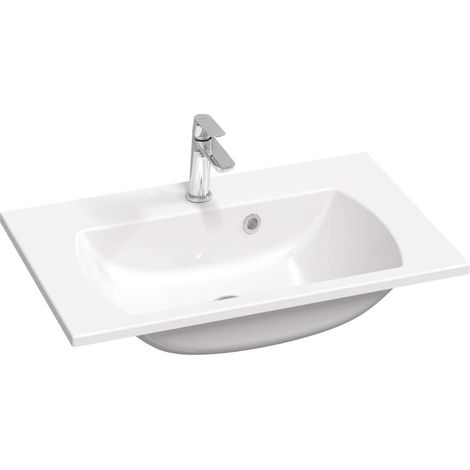 Ravak Classic Slim - Lavabo 70x45 cm, con troppopieno, con foro per miscelatore, bianco XJX01170001 (1/2)