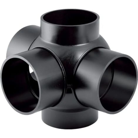 Geberit PE Derivación esférica 88,5° triple, conexiones desplazadas 90°, DN 125 / 100, 368.605.16.1