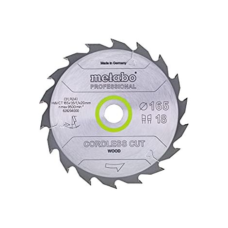Metabo Lama di sega circolare 165 mm 18 denti in carburo