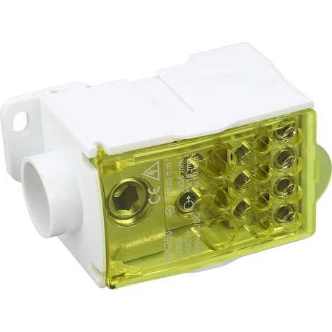 Bornier boîte de jonction épissage Rail Din Distribution d'énergie unipolaire 690V 250A jaune (1/5)