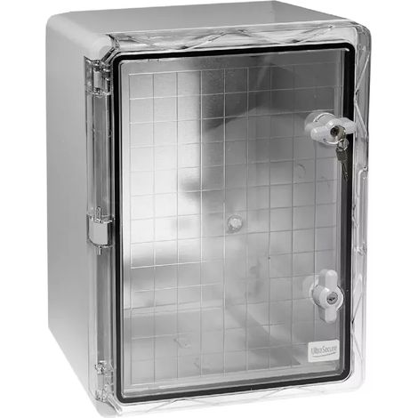 Coffret mural haute-résistance boîtier 500 x400 x 175 - Porte transparente / Serrure clé / Plaque montage / IP65 / ABS (1/5)