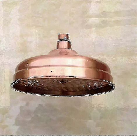 Vergoldete Kupfer-Regendusche, 20 cm Durchmesser, fester Hochdruck-Duschkopf mit verstellbarem Winkel, Goldfinish, Modell ya (1/5)
