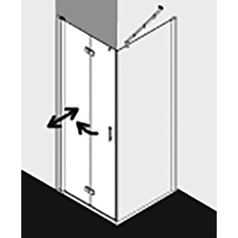 Kermi porte battante pliante Diga 2SL 1230x 2000 GAK : 1190-1210 SIHG verre trempé transparent Clean (1/5)