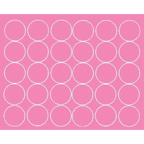 Autocollants ronds de 8 cm, 30 pastilles roses brillantes