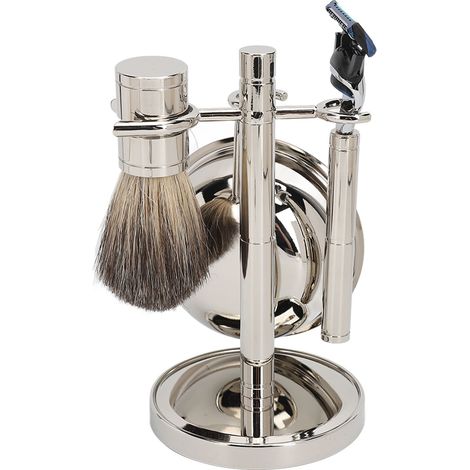Tondeuse à barbe homme acier inoxydable robuste stable look élégant portable brosse à raser pour salon coiffure maison (1/5)