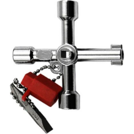 Clé Multifonction Pour Boîtier Compteur - Clé À 6 Voies Pour Radiateur Et Vannes - Compatible Systèmes Gaz Eau Électricité - 7,2 x 7,2 cm - 1 Pièce (1/5)