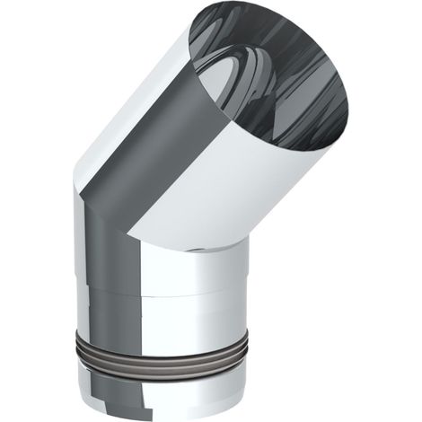 Jeremias PELLET-LINE Winkel 45° Edelstahl unlackiert Ø 100 mm