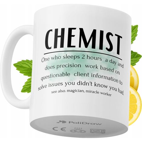 Lustige Kaffeetasse für Chemiker mit witzigem Textdesign – ideal für Geburtstage, Namenstage, Feiertage und besondere Anlässe. Hochwertige Tasse für Zuhause, Büro und Arbeit. Farbe: Weiß, 330 ml.