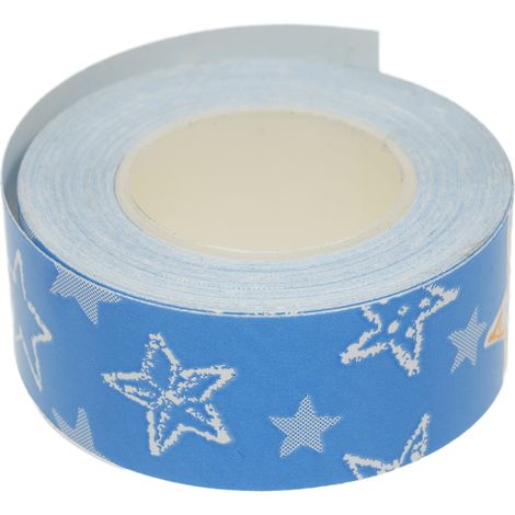 Thermotransfer-Etikettenband, 1 Rolle, kompatibel mit KING JIM TEPRA LR5C, blaues Sternenhimmel-Design, bedrucktes Papier, 15 mm x 4 m