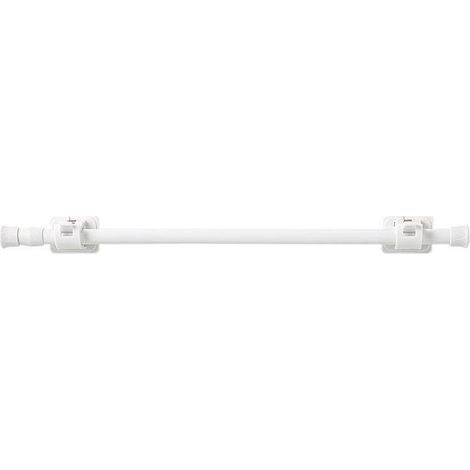 1 tringle à rideau télescopique, 50-90 cm, sans perçage, à tension de ressort, pour cuisine, salle de bain, armoire et fenêtre (1/4)