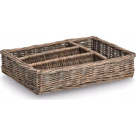 Zeller Organizador clásico natural de mimbre 35x26x7 cm