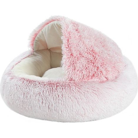 Nid Pour Chien - Lit Rond Chaud Hiver - Doux En Peluche Longue - Pour Chiots Et Chiens Adultes - 40 x 40 cm - 1 Pièce (1/4)