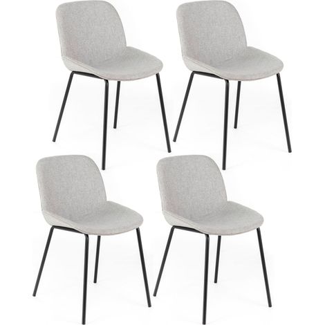 Set 4 Sedie 57x46xH80 cm in Tessuto Eva Grigio Chiaro (1/5)