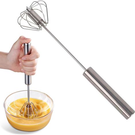 Fouet en acier inoxydable - Fouet manuel semi-automatique pour mélanger les œufs, les sauces, la mousse, le batteur manuel (1/5)