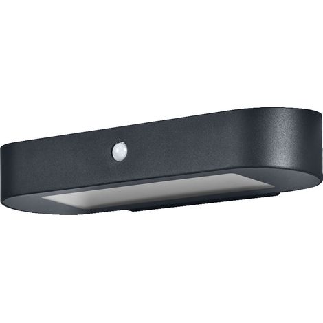 LEDVANCE ENDURA Style Oval applique solare, luce bianca calda (3000K), sensore integrato, senza alimentazione, lunga durata della batteria: 30 accensioni da 60 secondi in modalità PIR, IP44, nero (1/4)