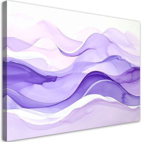 Quadro su tela, Onde astratte pastello lilla viola, 60x40 (1/5)